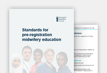 Standards for pre-registration midwifery education publication cover